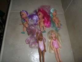 Lot Of 5 Mattel Kelly Dolls Barbie Sister For Play Rooted Hair 1 Brush, - £10.11 GBP