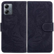 For Motorola Moto G14 Tiger Embossing Pattern Leather Phone Case(Black) - $4.99