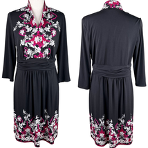 White House Black Market Dress Large V-Neck Black Wine - $34.64