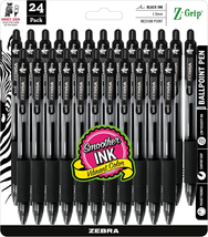 Z-Grip Retractable Ballpoint Pen, Medium Point, 1.0Mm, Black Ink, 24 Pac... - £29.93 GBP