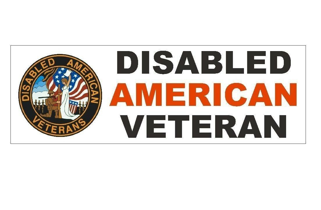 Disabled American Veteran Bumper Sticker or Helmet Sticker Military Forces D368 - £1.10 GBP - £19.72 GBP