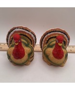RUSS BERRIE BRAND  TURKEY SHAPE   CERAMIC SALT &amp; PEPPER SHAKERS VINTAGE - $12.60