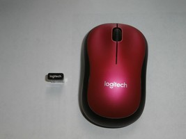 Logitech M185 Scrowl 2 Button Mouse &amp; Usb Chip Rasberry Red Hot Plug &amp; Play - £7.79 GBP