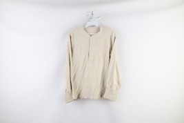 Vtg 50s Streetwear Mens Medium Distressed Blank Wool Blend Knit Henley T-Shirt - £54.47 GBP