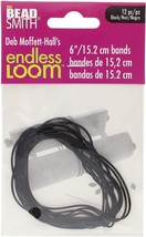 Deb Moffett-Halls Endless Loom Bands, 6 Inches Diameter, Pack of 12 Pieces, Bla - £7.08 GBP