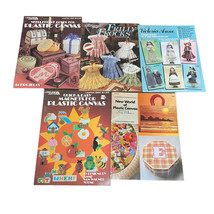 Lot 5 Vintage Crochet Magazines Patterns Leaflets Cross Stitch Plastic Canvas - £9.41 GBP