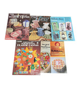 Lot 5 Vintage Crochet Magazines Patterns Leaflets Cross Stitch Plastic C... - $12.00