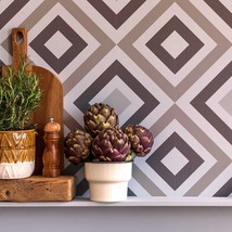 Echo Tile Stencil - Geometric Cement TILE STENCIL for Painting Tiles - R... - $9.00