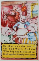 The Three Little Pigs Artist Chef Warner c1959 Big Bad Wolf in Pot Postcard N4 - £11.76 GBP