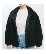 Sherpa Puffer Jacket Small Drop Shoulder Collar Full Zipper Three Pocket... - $34.43 CAD