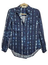 Cloth &amp; Stone Anthropologie Robyn Tie-Dye Blue Button Up Top Women&#39;s Sz XS - £19.43 GBP