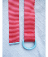 Pop Color Dylan Belt $40 Coral Nylon and Aqua D-Ring Buckle and Trim Wom... - £14.84 GBP