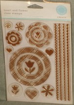 Martha Stewart Crafts Clear Heart &amp; Flower Stamps - £11.71 GBP