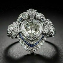 Vintage Art Deco Verlobungsring 2CT Herzform Diamant 14K Weißgold Finish - £94.19 GBP