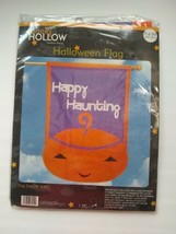 Halloween Garden Flag Spooky Hollow Happy Haunting Pumpkin 28&quot; X 40&quot; 2002 - $8.90