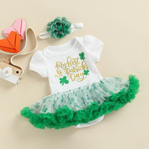 NEW 1st St Patrick&#39;s Day Baby Girl Ruffle Romper Tutu Jumpsuit Dress - £8.63 GBP