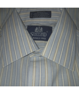 STAFFORD MENS LS PALE BLUE PINSTRIPE BROADCLOTH COTTON/POLY SHIRT-15x32/... - €12,01 EUR