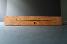Antique Souvenir Artist Pencil Drawing Puzzle Box w/ Lock &amp; Key Unusual ... - $39.99