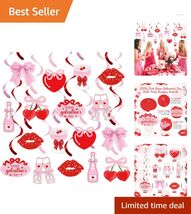 Charming Galentines Day Hanging Swirls - 20 Count Red Decorations for Party - $24.70