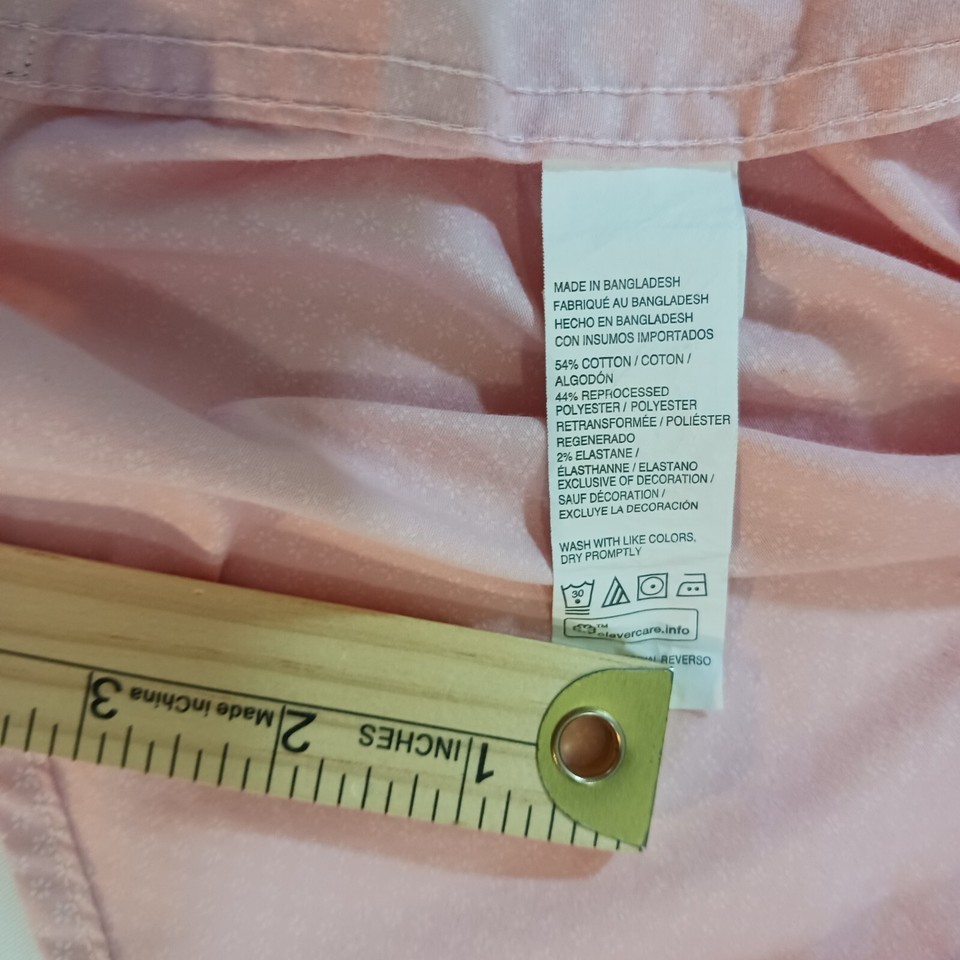 IZOD 45PW392 Men's Peach Button-Down Collar Shirt Long Sleeve Size Large Item image 7
