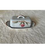 Vintage Handcrafted Ceramic Butter Dish with Floral Motif - $27.00