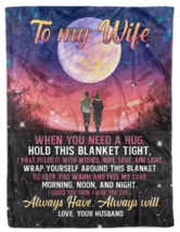 To My Wife Fleece Blanket Xmas Gift From Husband Couple Love At The Moon Blanket - £28.69 GBP+