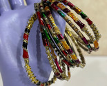 Nine Assorted Bangle 80&#39;s New Wave Fashion Bedazzled Bracelets - $19.83