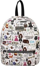 Harry Potter Hogwarts Chibi Characters Icons All Over Print White Mini Backpack - £38.22 GBP