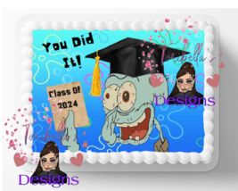 Squid Meme Bikini Bottom Edible Image Edible Funny Sponge Graduation Cak... - $14.18+