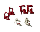 Barbie Red and White High Heel Shoes Reproduction Doll 3 pair - £11.62 GBP