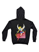 Sailor moon anime black hoodie sweatshirt sweater Sz XS - $17.23