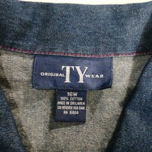 Original TY Wear RN#61804 Women’s Blue Cotton Denim Short Sleeve Shirt Size 16W image 3