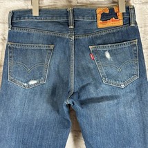 Levis 511 Slim Fit Denim Jeans Herren 32x31 Dunkel Waschung Zerrissene Hose - $25.97