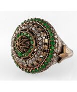 Sterlingsilber Ottomon Türkische Smaragd / Topas Ring W / Bronze Akzent ... - €432,55 EUR