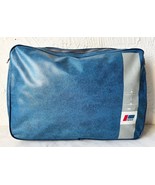 Vintage Piper Aircraft Document Pouch - Blue Vinyl Zippered Bag 16&quot; x 11&quot; - £30.26 GBP