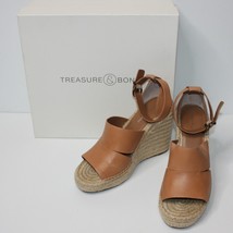 Treasure &amp; Bond Sannibel Platform Wedge Sandals Shoes in Tan Leather size US 9 - £39.32 GBP