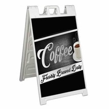 Coffee Signicade 24x36 Aframe Sidewalk Sign Banner Decal Cafe Breakfast - £34.13 GBP+