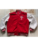 Philadelphia Phillies Red &amp; White Leather Wool Reversible Jacket 3XL REA... - £58.99 GBP