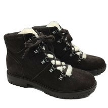 Marc Fisher Womens Hobson Brown Suede Hiker Booties Boots Faux Fur Size 7.5 M - £26.71 GBP