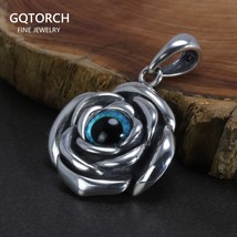 Sterling Silver 925 Rose Vintage Pendant Men&#39;s and Women&#39;s Lucky Eye Necklace Fa - £45.48 GBP