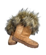 Bamboo Womens Brown Suede Fur Lined Winter Boots  Sz 7.5 - $366.76 MXN