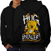 Hug Dealer Bear Funny Sweatshirt Hoody  Men Hoodie Back - £16.50 GBP