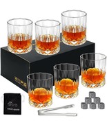 Clear Rocks Glasses Barware Vintage Tumblers Lowball Drinking Whiskey Gi... - £26.74 GBP