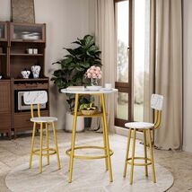 3 Pcs Faux Marble Dining Table Set with 2 Stools for Kitchen Home Bar - $2,556.38 MXN 3 Pcs Faux Marble Dining Table Set with 2 Stools for Kitchen Home Bar - $2,556.38 MXN