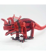 T-rex statue, Wire art sculpture decor, Triceratops figurine, Dinosaur s... - $136.77 CAD