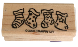 Stampin Up Rubber Stamp Mini Border Christmas Stockings Holiday Card Making Star - £3.97 GBP