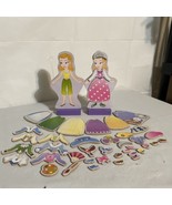 Lot of Disney Princess Melissa and Doug Wooden Magnetic Dressup Magnet T... - £16.56 GBP