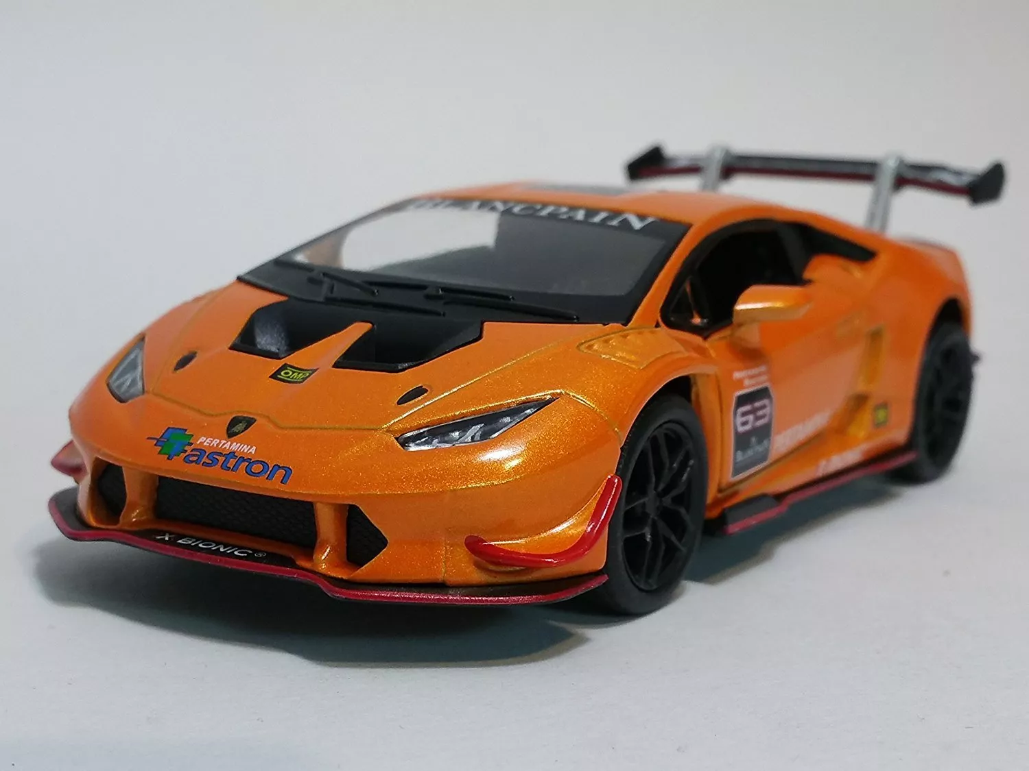 New Diecast 5&quot; Lamborghini Huracan Lp620-2 Super Trofeo Diecast Model 1:36 Orang - £14.47 GBP