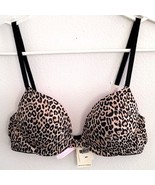 PINK Victoria&#39;s Secret Lightly Lined Wear Everywhere Demi Bra Leopard 34... - $41.03 CAD