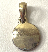 Vintage Silver Tone Blank Round Charm Pendant 0.60&quot; - Unmarked - $4.94